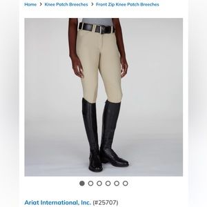 Ariat Tri-Factor Grip Knee Patch Tan Breeches Women’s 28R